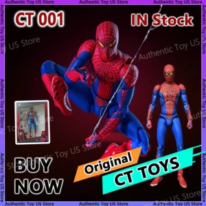 100% Original CT Toys 001 Spiderman Action Figure Mafex 001 The Amazing Spider-Man Figurine Model Andrew Garfield Spider Man Toy