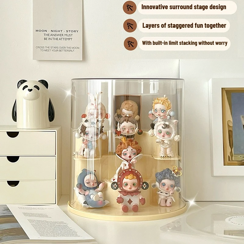 Acrylic Display Storage Case for Action Figure Clear Dustproof Organizer Box for Figures Stackable Blind Box Stepped Display