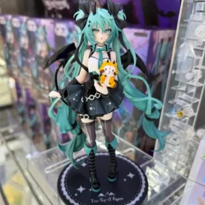 Little Devil Hatsune Miku Dark Angel Raccoon Anime Figure PVC Desktop Model Ornament Desk Decor for Anime Enthusiasts