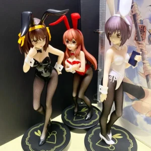 Original Bicute Bunny The Melancholy Of Suzumiya Haruhi Asahina Mikuru Nagato Yuki Bunny Girls Action Figure 27cm Pvc Model Toys
