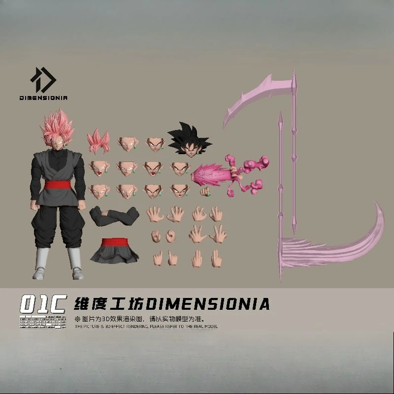 In Stock Dragon Ball Black Goku Fused Zamasu Goku Black Dimension Workshop DIMENSIONIA 01 God Rebeller Action Figures Toys