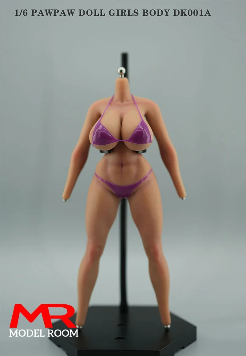 PawPawDoll DK001A 1/6 Anime Girl Oversize Breast Seamless Body 26.5cm Makeup Platinum Silicone Female Soldier Action Figure Doll - Image 7