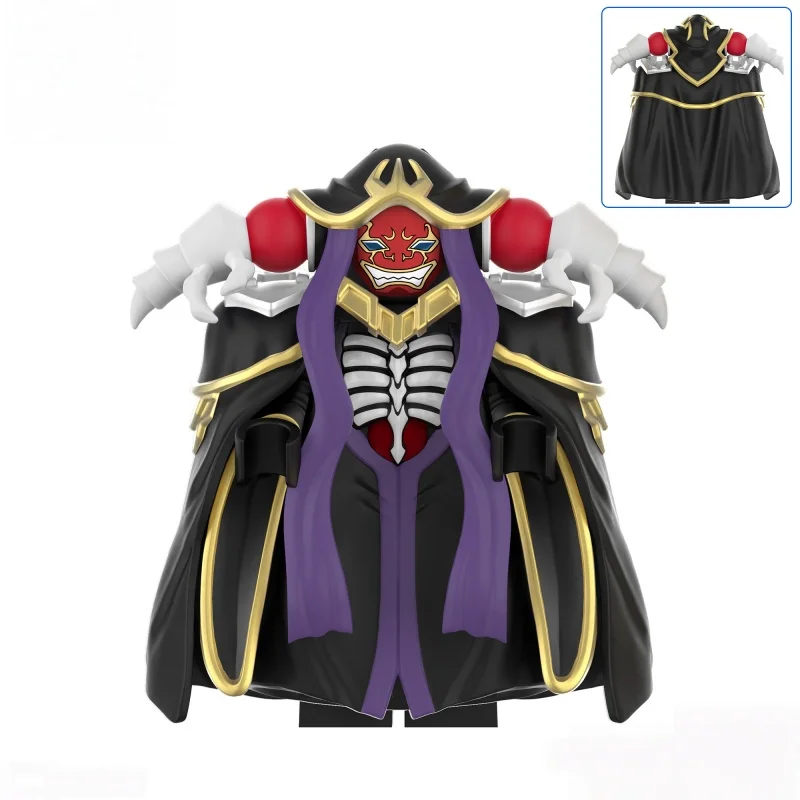 Style Skull Figure Red-Eyed Black Robe w/Gold Trim, Silver Shoulder Armor w/Red Orbs Purple Cape Collectible Build