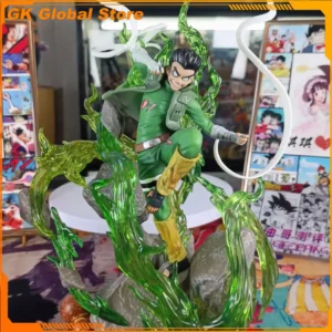 32cm New NARUTO Anime Figure Rock Lee Perimeter PVC Model Scene Statue Desktop Decoration Ornaments Kids Christmas Gifts Toys