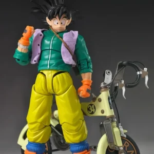 Kamione Genuine Dragon Ball Son Goku Baseball Boy Alloy Fully Articulated Action Figure With Bicycle Set For Anime Figure