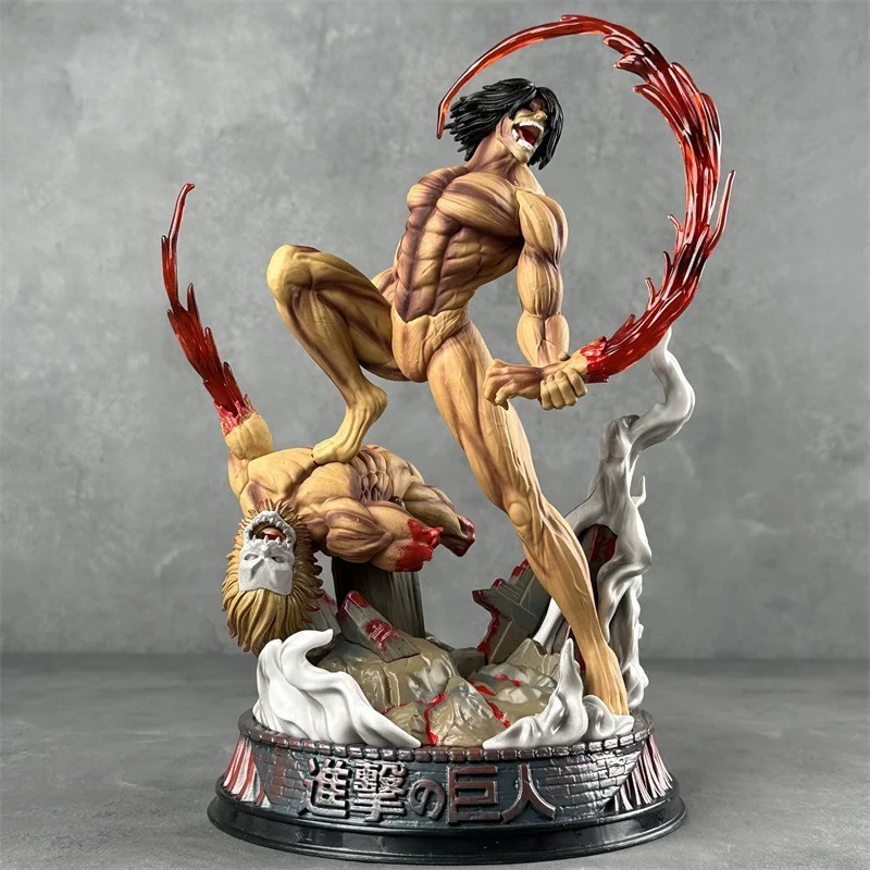 29cm Attack On Titan Titanification Eren Combat Form Figure Model Kit PVC Static Model Toy Collectible Ornament Boy Holiday Gift