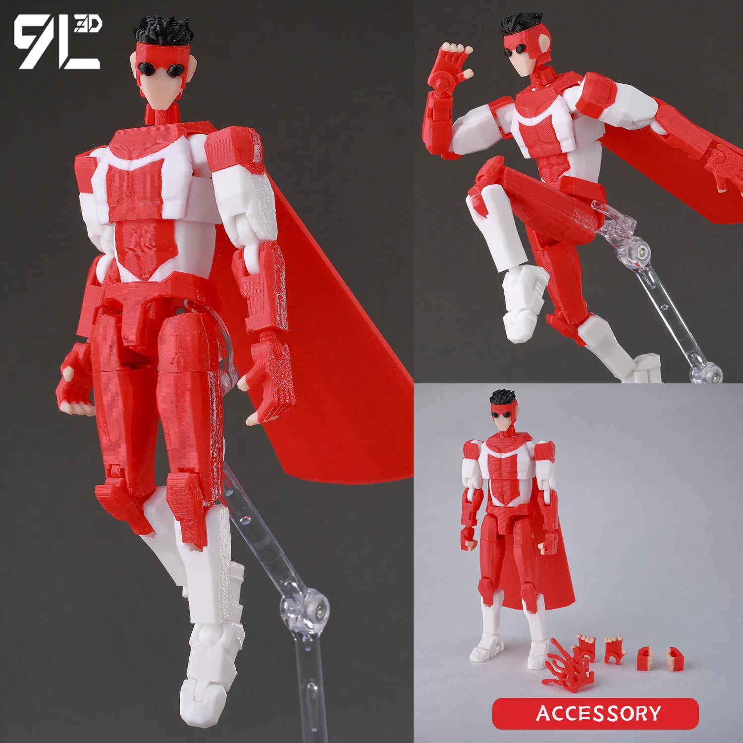 9L3D Printed Invincible Anime Action Figures Lucky 13 Dummy 13 Multi-Jointed Superheroes Model Toy Collectible Ornaments Gift - Image 10