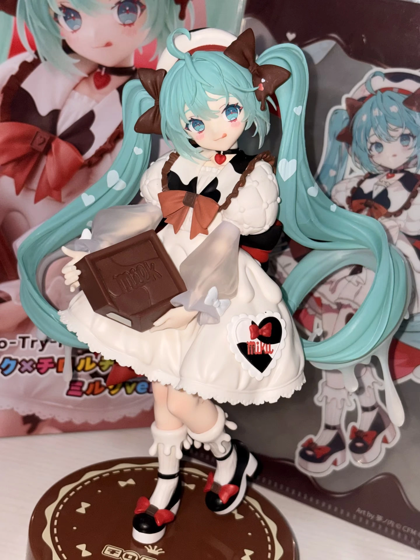 New Original FuRyu Prepainted Hatsune Miku X Tirol Chocolate Trio-Try-iT Figure Piapro Characters Hatsune Miku Milk Ver Gift