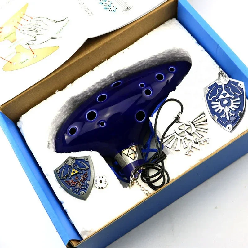 Hot﻿ Ocarina Ceramic Legend Of 12 Tones Alto C Ceramic Ocarina Musical Instrument with Song Book Neck String Neck Cord