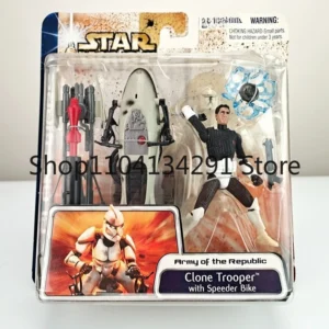 Original Hasbro Star Wars Vehicles: Speeder Bike and Hovercracker Clone Trooper Set – 3.75-inch Action Figures Toys BirthdayGift