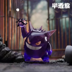 Pokemon Trendy Translucent Black Gengar Figure With Shadow Ball Anime Collectible Statue Desk Decor For Pokemon Fans Collectors