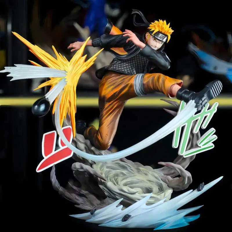 New Anime Uzumaki Naruto 22cm Battle Scene Action Figure Collectible Statue Desktop Decor Gift For Anime Fans And Collectors