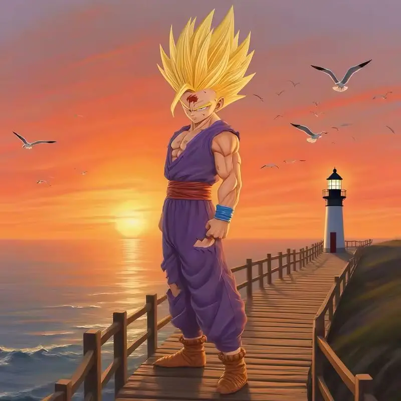 New Dragon Ball Anime Figure Son Gohan Figures Super Saiyan Gohan Figurine Collection Statue Model Ornament Room Desk Toys Gifts