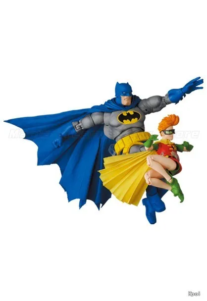 【In Stock】Medicom Toy DC No.139 MAFEX BATMAN BLUE Ver. & ROBIN (The Dark Knight Returns) Action Figure Model Toy