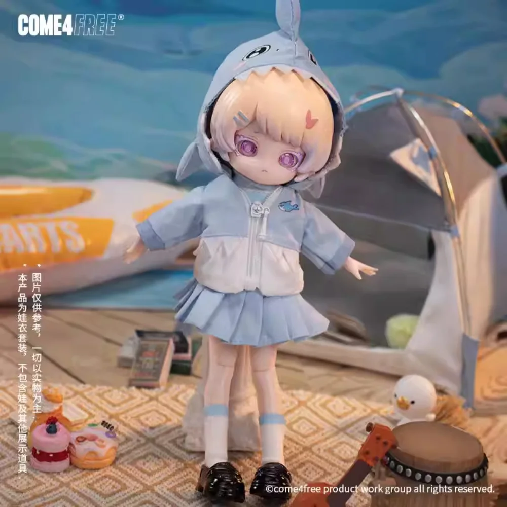 【No Figure】COME4FREE 1/12 Female Doll’s Clothing Accessories Daily Series Cute Shark Skirt Pants Suit Fit OB11 GSC Figure Toys