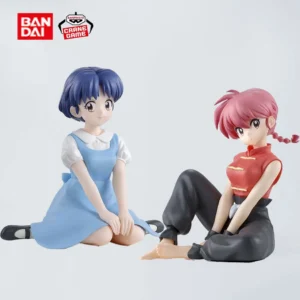 Original BANDAI BANPRESTO Ranma 1/2 Ranma Akane Tendo Shampoo Relax time Anime Figure Toys PVC Model Collection Doll Gift