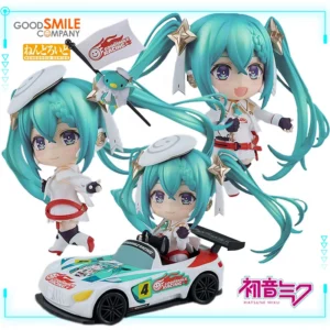 GSC Original Genuine Vocaloid Good Smile Racing Hatsune Miku Nendoroid 2156 Racing 2023 Ver 10cm Collections Model Toy Figures