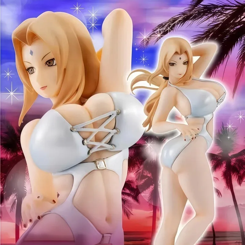 Fast Shipping Original Bandai MegaHouse Naruto GALS Tsunade White Bikini Figure | Otaku Collection Series Gift