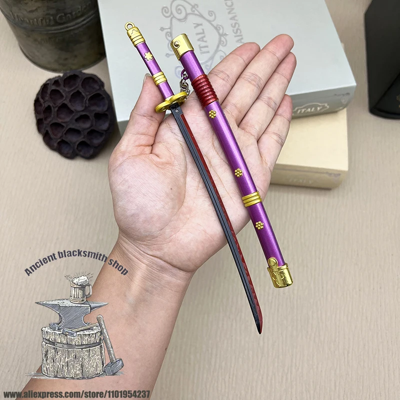 24cm Enma Katana Roronoa Zoro One OP Piece Anime Peripherals 1:6 Full Metal Sword Weapon Miniature Home Ornament Collection Toys