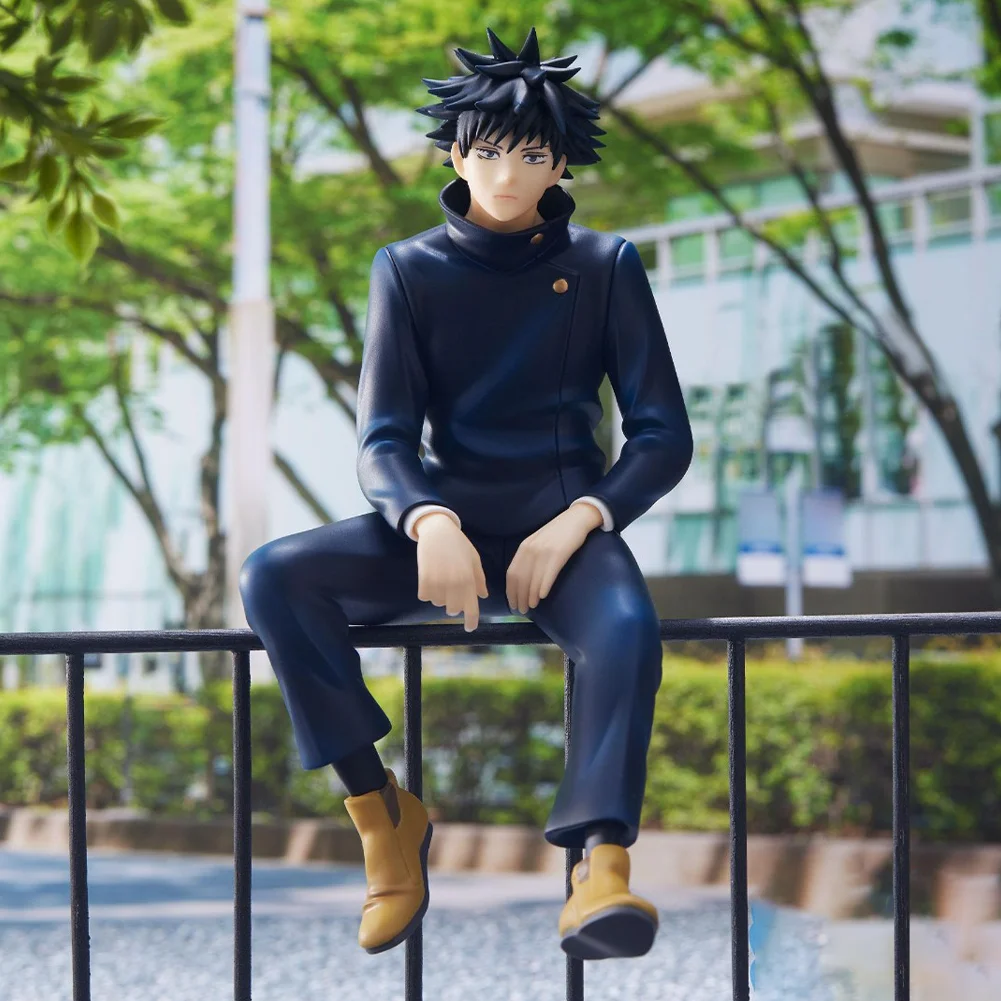 Anime JJK Figure Fushiguro Megumi figure sitting pose okkotsu yuta action figure PVC statue collection unisex birthday gift 15CM