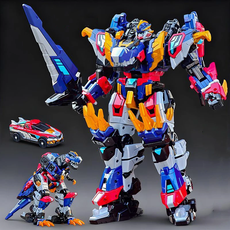 Dinoid Warrior Transformation Robot Dinosaur Model REX KAISER Mini Deformation Headbot Giganoto Force Dino Toys For Gifts