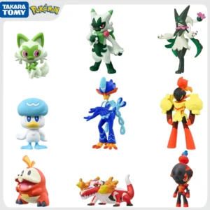 Original Pokemon Sprigatito Fuecoco Quaxly Charcadet Figure Toys Anime Floragato Skeledirge Quaquaval Armarouge PVC Model Dolls