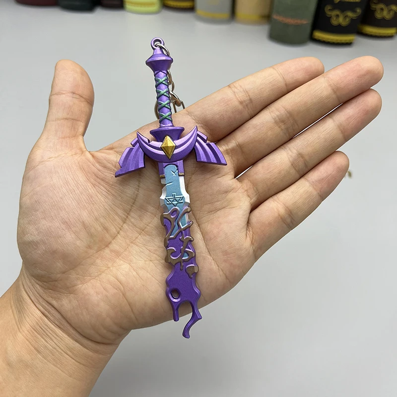 13cm Decayed Master Sword Link Tears of the Kingdom LoZ Game Peripherals Metal Weapon Models Crafts Keychain Collection Toys Boy