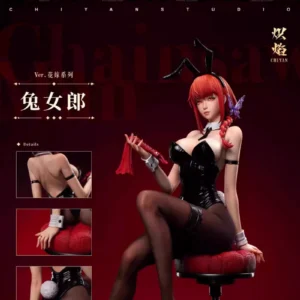 Action Figures 45cm New Chainsaw Man Control Devil Makima Bunny Girl PVC Figure Statue Model Toy