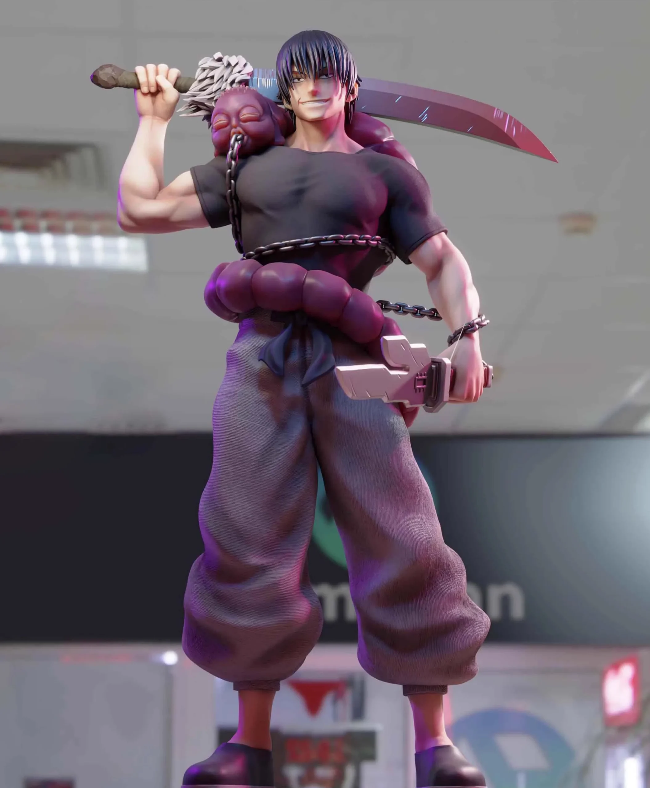 JJK Anime Figure Fushiguro Toji figurine andsome smiling combat standing Action figure Toy Collectible for boys girls Anime gift