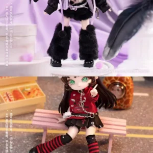 【No Figure】COME4FREE 1/12 Female Doll's Clothing Accessories Daily Series Short-sleeved Skirt Jacket Set Fit OB11 GSC Figure