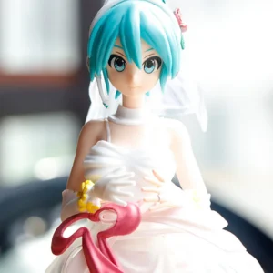 New Anime 23cm Hatsune Miku Kawaii Virtual Singer Miku Manga Statue white wedding dress girl PVC Action Figure Collectible Toy