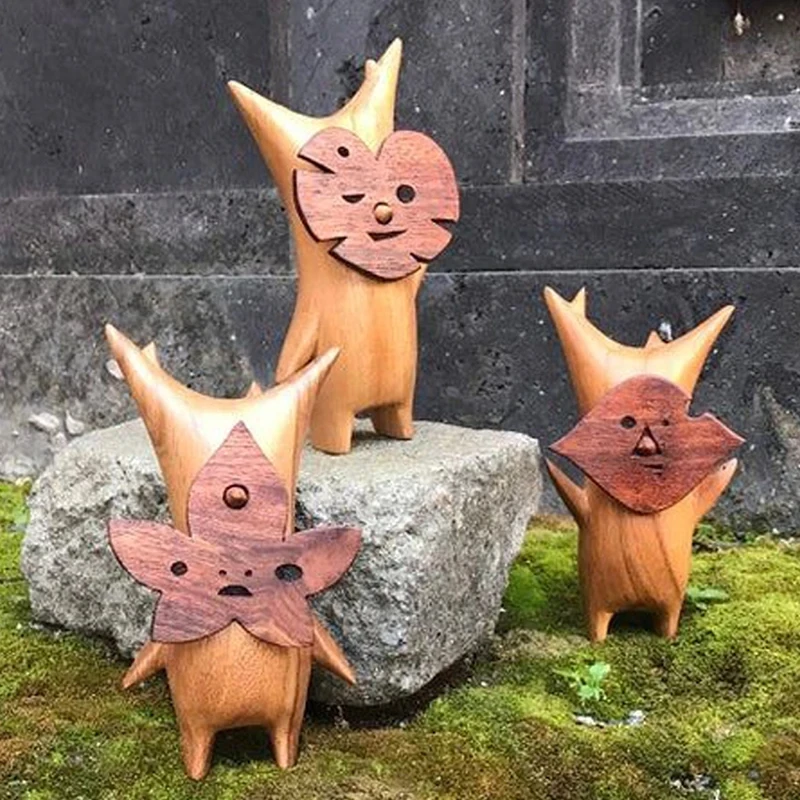 Korok Statue Toys Wooden Figures Korok Family Handicraft Gift Puppet Toy Ornament Zelda Breath Of The Wild Handicraft Decoration