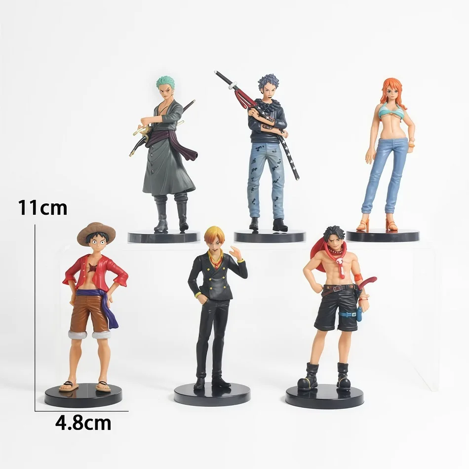 6pcs Anime One Piece Figures Monkey D. Luffy Roronoa Zoro Sanji Action Model Pvc Desktop Statue Ornament Collection Toys Gifts - Image 3