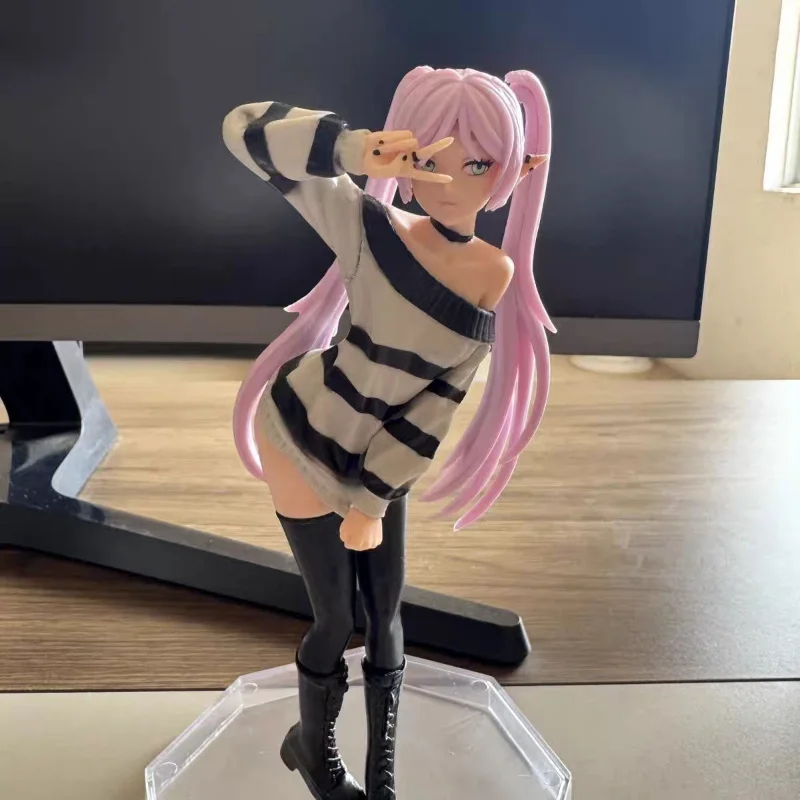 Frieren: Beyond Journey’S End Anime Figure Sweater Cute Girl Standing Posture Action Statue Doll Collectible Gift - Image 5