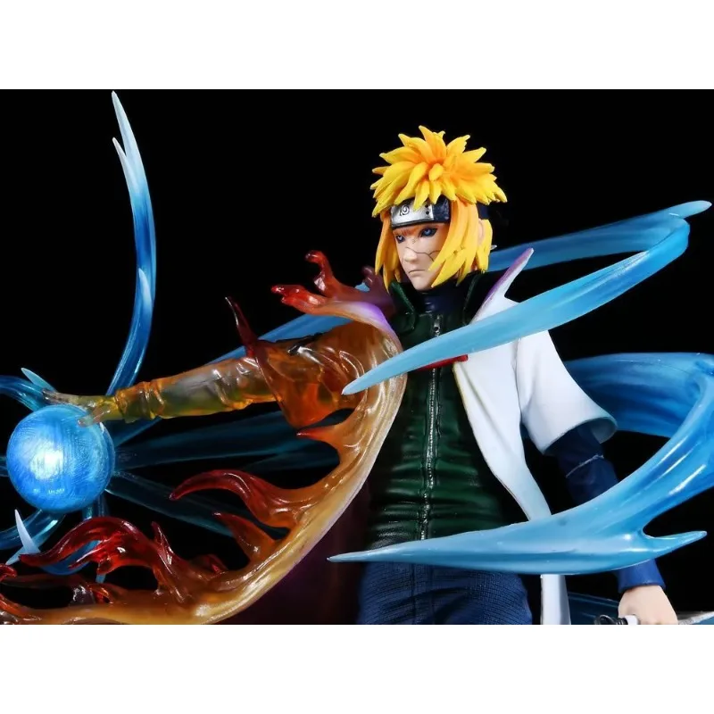 Narutos New Cartoon Figure Anime Statue Battle Namikaze Minato Glow Collection Model Toy Action Scene GK Birthday Gift