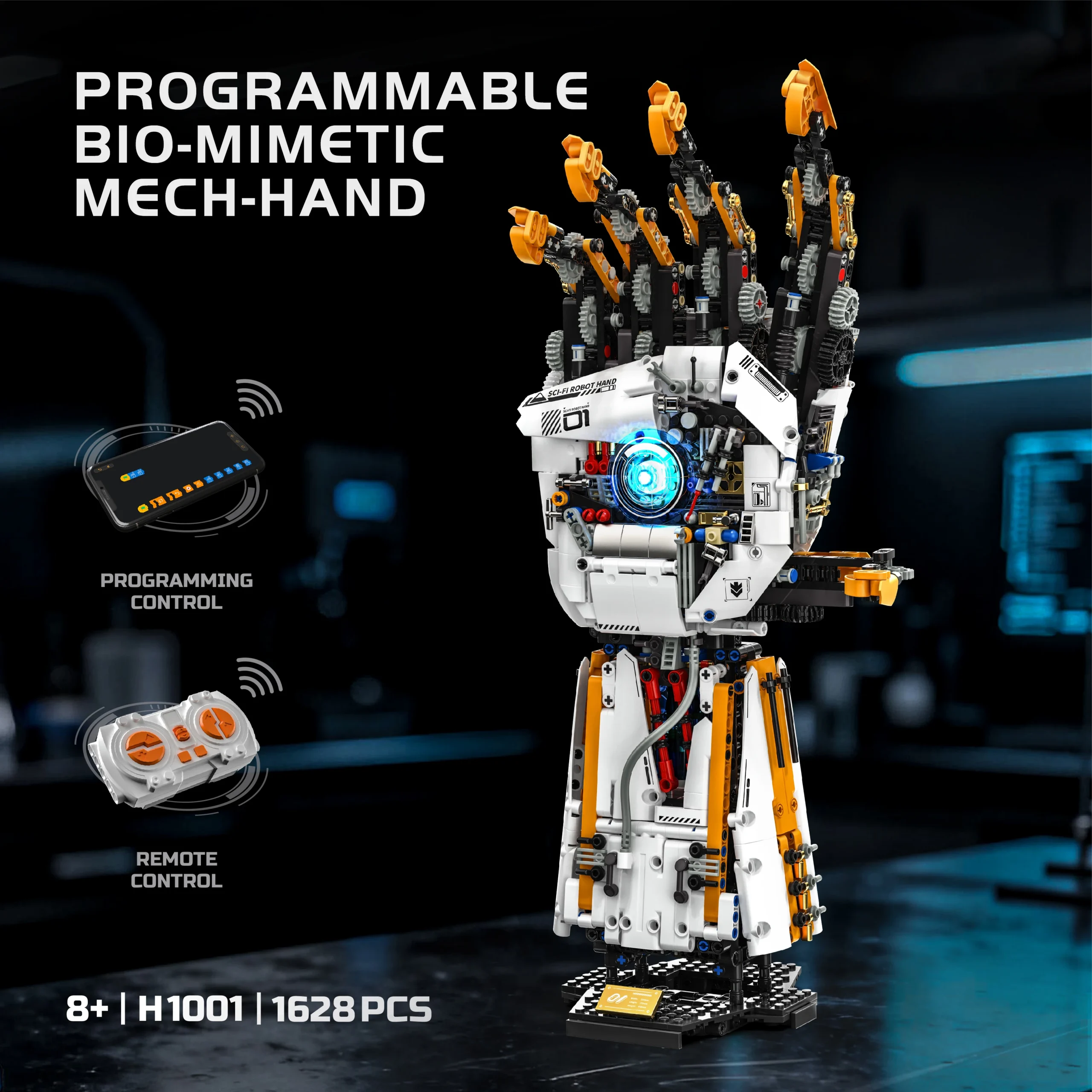 Electric bionic robotic arm building blocks set model assembly toy home decoration educational toy birthday gift holiday gift
