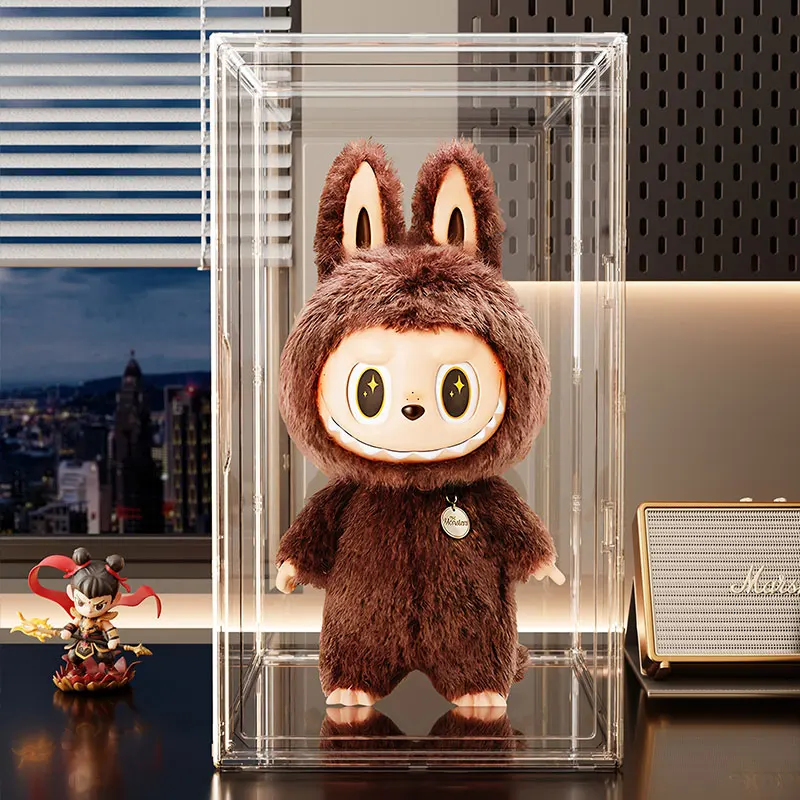 60x35x30cm Large Clear Stackable Storage Box with Magnetic Door for Helmets, Collectibles, Books, Shoes, Home Display Cabinet