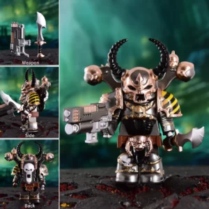 Black gold Armored Mini Warriors Demon-Themed Figures with Accessories, Kids’ Play Set