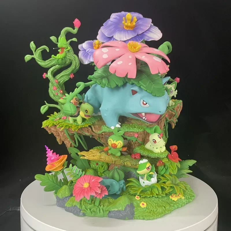 31cm Pokemon Anime Figure Squirtle Bulbasaur Chikorita Grass Type Luminous Model Desktop Decoration Collection Festival Gift Toy - Image 4