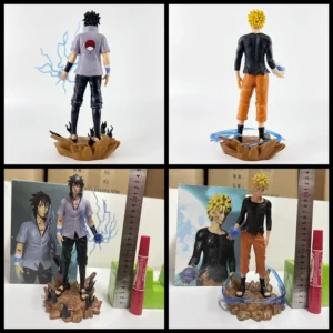 23cm New NARUTO Anime Figure Uzumaki Naruto Uchiha Sasuke Peripheral Model Statue Desktop Decoration Ornaments Kids Gifts Toys