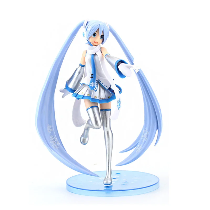 22CM Anime Figure Vocaloid Hatsune Miku SPM Figure Snow Miku Skytown Ver Standing Anime Model Toy Gift Collection Action Figure