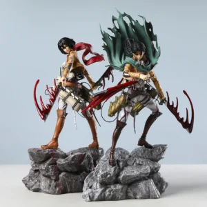 Mikasa Levi Ackerman Battle Damage Ver PVC Anime Figure Collectible Statue Doll Model Gift Toy Decor