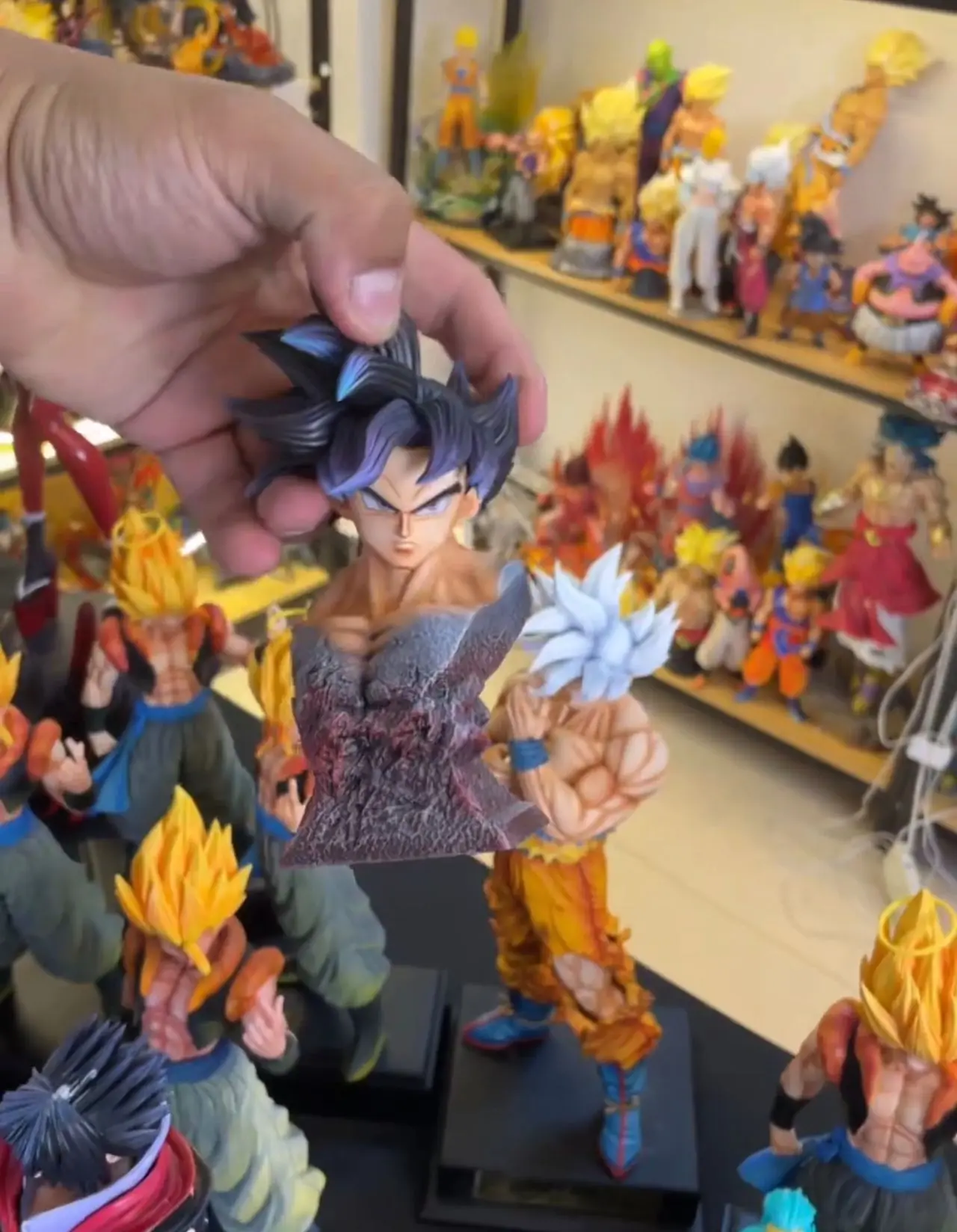 NEW CK studio 35cm Dragon Ball Anime Figure Ultra Instinct Son Goku ‌Kakarotto 2 heads Figure PVC statue Model Toy Gift