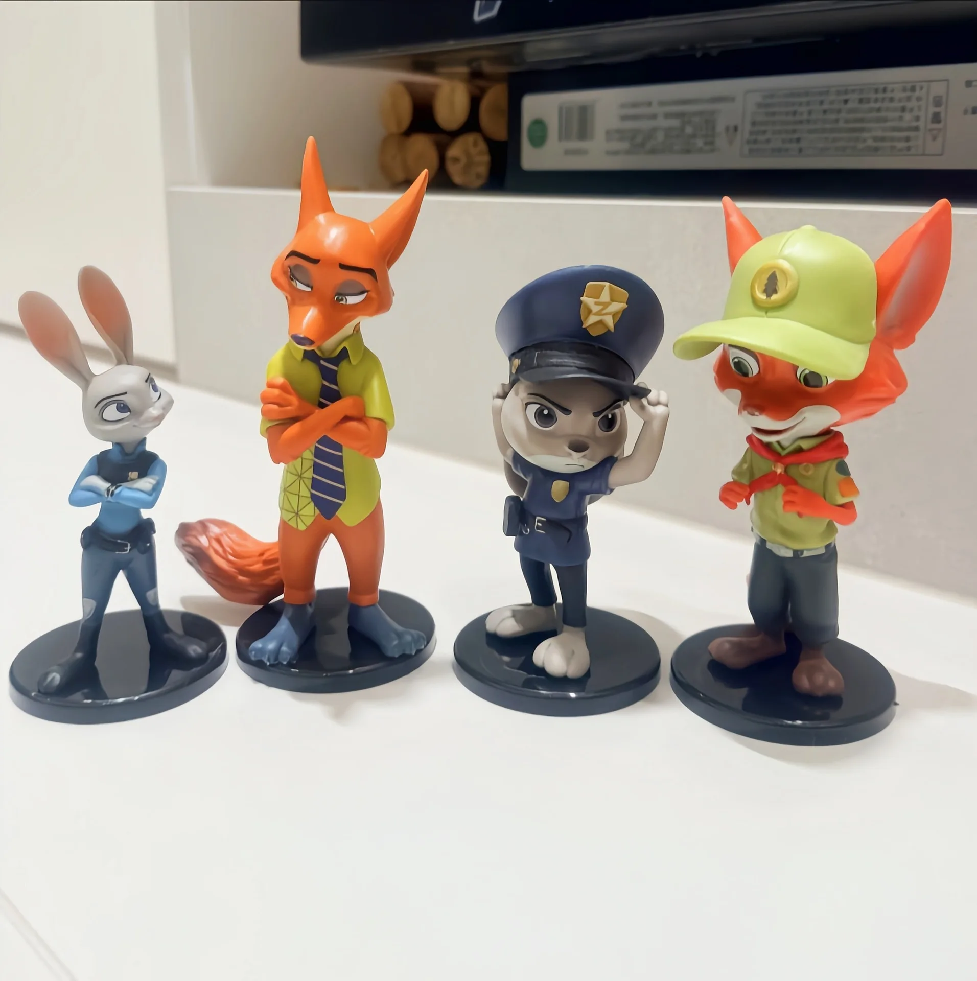 Movie Zootopia Animals Rabbit Judy Fox Nick Car Office Decoration Disney Action Figure Model Toys for Birthday Christmas Day