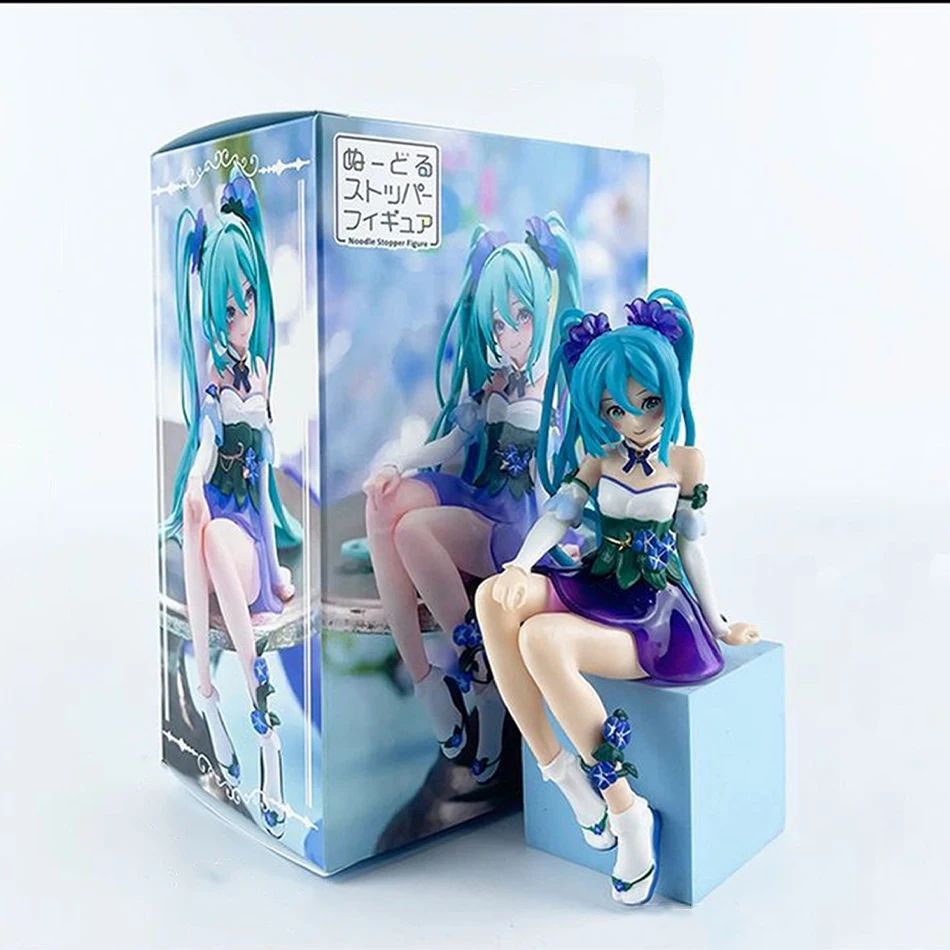 15cm Anime Figure Hatsune Miku Morning Glory Fairy Noodle Stopper Miku Action Figure PVC Collection Model Ornament Toys Gifts