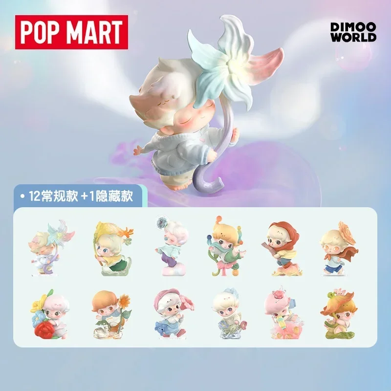 POP MART DIMOO MOMENTS IN BLOOM Series Blind Box Guess Bag Mystery Box Toys Doll Cute Anime Figure Desktop Ornaments Collection