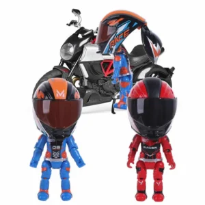 Deformation Helmet Simulated Motorcycle Rider Doll Movable Limbs Flexible Transform Motorcycle Toy Action Figure Alloy