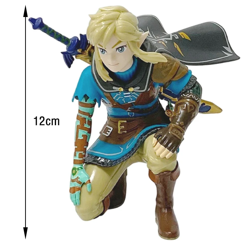 12cm Anime Figure Legend Of Zelda Link Kingdom Of Tears Squatting Position Statue Game Pvc Handheld Models Toy Ornaments Gifts