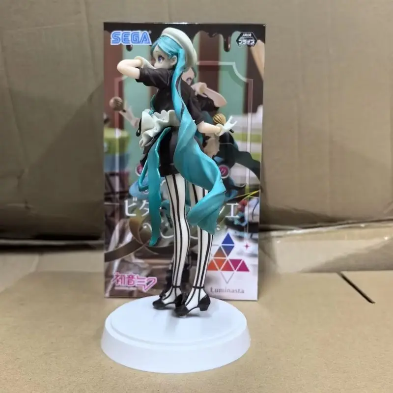 21cm Pastry Cook Miku Dark Chocolate Virtual Singer Girl Figure Model Statue Boys Collection Desktop Decoration Ornament Toys