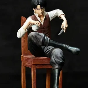 Attack On Titan Levi Ackerman Sitting Pose GK Figure Anime Statue Desktop Decoration Collectible Model For Anime Fans And Otaku
